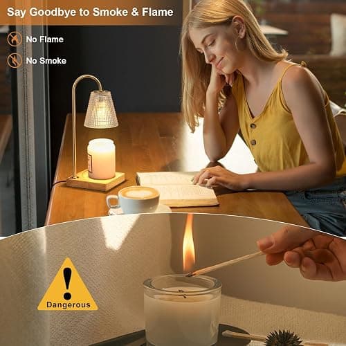Fenmzee Candle Warmer Lamp with Timer - Inline Control, 4 Way Dimmer, Wax melt Warmer with 2 Blubs thumbnail 5