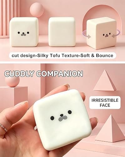Seal Tofu Squishy, Marshmallow Slow Rising Stress Relief Fidget Toys for Adults, Moldable Dough Cube Sensory for Anxiety Relief, Desk Decor, Party Favors, Pocket Fidget Stress Toy(2 Pack thumbnail 2
