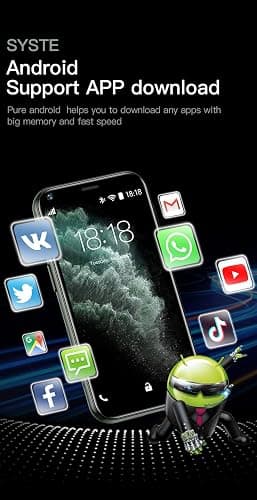 Super Mini Smartphone, XS11 Unlocked Phone 3G WCDMA Android Mobile 2.5'' Touch Screen 1GB RAM 8GB ROM Dual SIM WiFi Bluetooth Hotspot Ultra Thin Card Pocket Cellphone (Green) thumbnail 4