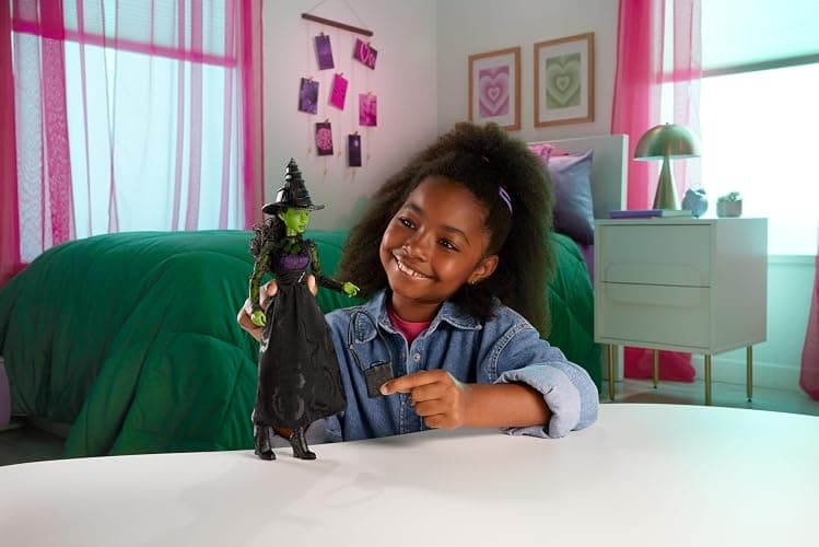 Mattel Universal Wicked Elphaba Fashion Doll & Accessories with Green Skin, Braided Black Hair, Posability & Removable Ballroom Look thumbnail 2