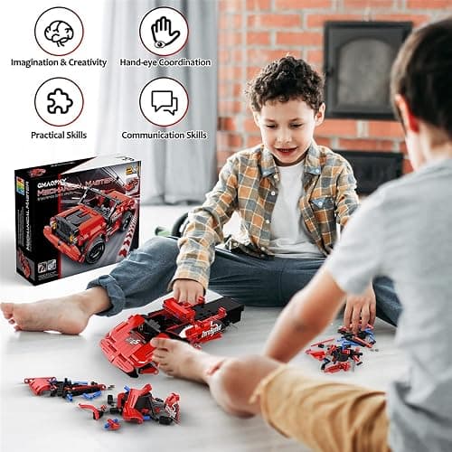 GMAOPHY STEM Building Toys for Kids Age 5 6 7 8 9 10 11 12 Years Old, 2 in 1 Remote Control Racer Car Engineering Kits, Early Learning Building Blocks, Christmas Birthday Gift for Boys Girls Age 8-12 thumbnail 4