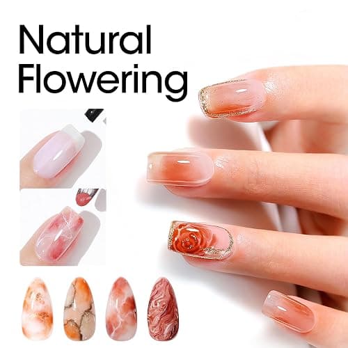 GELLEN Clear Blooming Gel Nail Polish, UV Lamp Needed, 18ml Large Size | Blooming Gel for Marble Watercolor Gradient Nail Art Home Salon, Long Wear, Fade-Resistant thumbnail 3