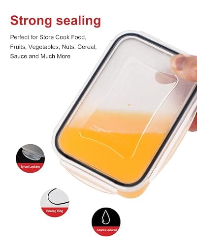 FOOYOO 56 Pcs Large Food Storage Containers Set with Lids, Airtight Plastic Containers for Pantry & Kitchen Organization, BPA-Free, Leak-Proof thumbnail 6
