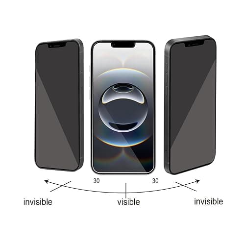 Ailun Privacy Screen Protector for iPhone 16e / iPhone 14 / iPhone 13 / iPhone 13 Pro [6.1 Inch] 2 Pack Anti Spy Private Tempered Glass Anti-Scratch Case Friendly [Not for iPhone 16 6.1 Inch] thumbnail 3