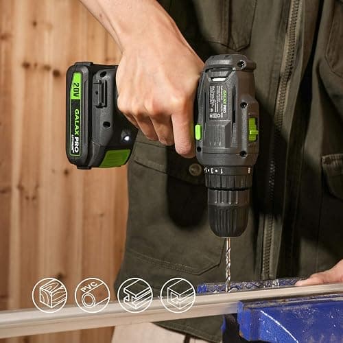 GALAX PRO Cordless Drill Impact Driver-95307&D6001 | combo kit with 1pcs 1.3Ah Lithium-Ion Batteries, Charger Kit, 11pcs Accessories and Tool Bag thumbnail 2