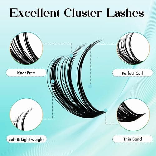 GEMERRY 80D Lash Extension Kit 30D/40D/60D/80D/100D/200D D Curl Lash Clusters Kit Lash Extension Kit DIY Eyelash Extensions Kit at Home Cluster Lashes Kit Beginners (80D,10-18mm) thumbnail 5
