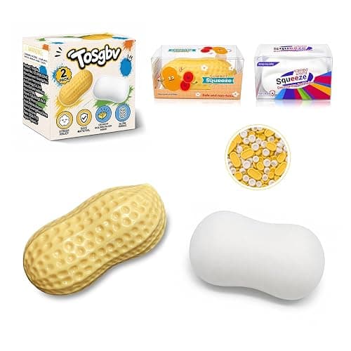 Tosgbv 2 Pack Crunchy Squishy Stress Ball, Peanut & Soap Block Flake Filled ASMR Fidget, Moldable Sensory Squeeze Toy with Premium Box, Party Favors & Gifts - Image 1