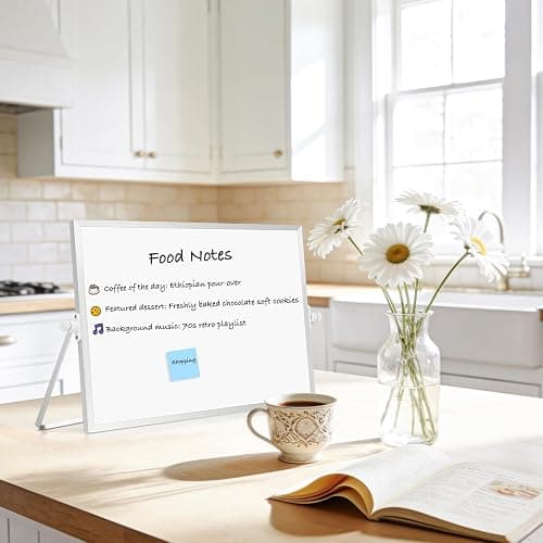 AMUSIGHT Dry Erase Magnetic White Board, 16" x 12" Double-Sided Desktop Whiteboard with Stand, Portable Small Whiteboard Set for Drawing, Office, Home thumbnail 2