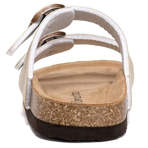 Torotto Kids Sandals Boys Girls Slide Summer Non-slip Cork Glitter Toddler Slippers with Adjustable Straps for Indoor & Outdoor thumbnail 4