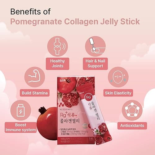 HAMCHOROK Rg+ Granatapfel-Kollagen-Gelee (20 g x 14 Stück) / Antialterung Korean-Beauty / 360DA Meereskollagen + Vitamin C&E Ginseng-Konzentrat zur Unterstützung des Immunsystems, Haut (14) thumbnail 3