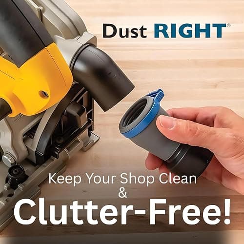 Dust Right Flexiport Power Tool Hose Kit - 3 To 12' Expandable Hose & 4 FlexiPorts - Lightweight Dust Collectors for Woodworking Power Tools - Collector Hose for Shop Vacuums, Table Saw & More thumbnail 6