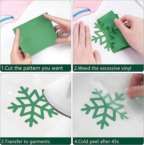 HTVRONT HTV Heat Transfer Vinyl - 12" x 20ft Green HTV Vinyl Rolls for Shirts, Iron on Vinyl for All Cutting Machines - Easy to Cut & Weed for DIY Heat Transfer Design (Green) thumbnail 6