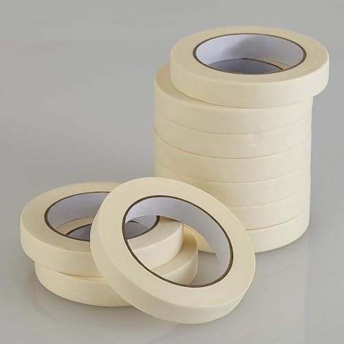 Lichamp Masking Tape 10 Pack General Purpose Beige White Color, 0.75 inch x 55 Yards x 10 Rolls (550 Total Yards), for Painting, Home, Office, School Stationery, Arts, Crafts etc. (3004) thumbnail 2