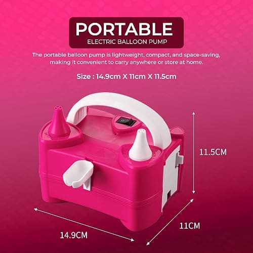 Scott 11 Electric Balloon Pump with Dual Nozzle, Portable Balloon Inflator 220v-240v 600w, Electric Air Pump for Birthdays, Parties, Wedding and Event Decorations thumbnail 2