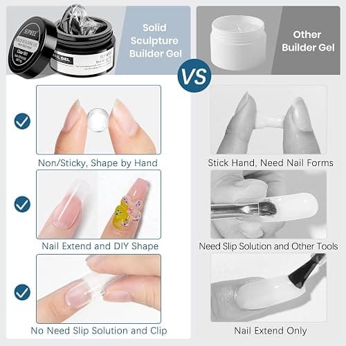 SUPWEE Clear and Pearl White Nail Extension Gel 3D Nail Art Sculpture Gel | 3d Sculpture Gel Hard Gel with Silicone Pen for Carving Patterns Decoration Home Manicure DIY for Women thumbnail 4