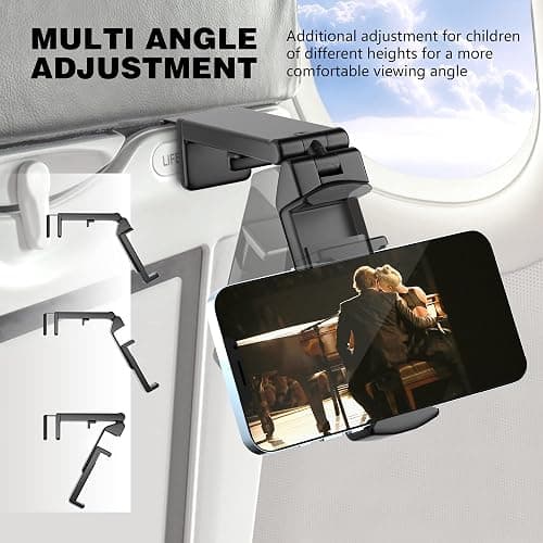 Perilogics Universal in Flight Airplane Phone Holder Mount. Hands Free Viewing with Multi-Directional Dual 360 Degree Rotation. Pocket Size Must Have Airplane Travel Essential Accessory for Flying thumbnail 4