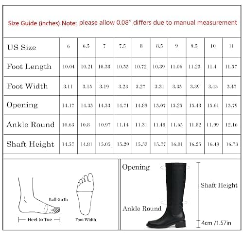 QIY Knee High Boots Women Faux Leather Elastic Boots Low Heel Square Toe Side Zipper Fall Long Tall Boots for Women thumbnail 7
