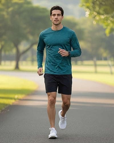 Real Essentials 4 Pack: Mens Long Sleeve Dry Fit T Shirts Hiking Fishing Workout Gym Work Sun UPF 50 Wicking Running Tee thumbnail 4