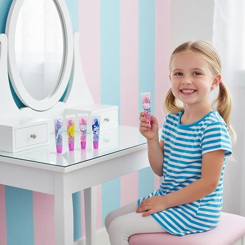 Townley Girl Hello Kitty and Friends 7 Piece Swirl Lip Gloss, Girls Kids Party Favors, Lip Set for Girls, Perfect for Birthday Gifts, Plant Based, Ages 3 thumbnail 7