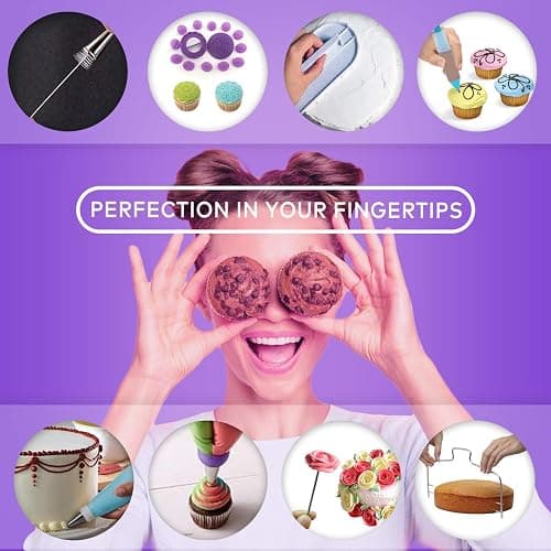 Cake Decorating Kit,137pcs Cake Decorating Supplies with Cake Turntable for Decorating,Pastry Piping Bag,Russian Piping Tips Baking Tools, Cake Baking Supplies for Beginners(Light Pink) thumbnail 6