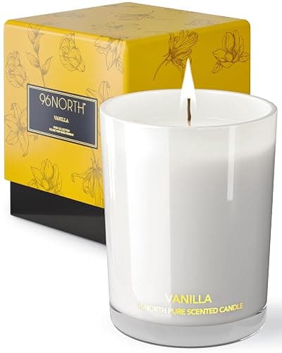 96NORTH | Pure Vanilla Candle | 100% Natural Soy Wax | One Wick Jar Candle | Natural Fragrance Technology | Non Toxic | Up to 35 Hours Burning Time | Aromatherapy Gift for Men and Women - Image 1