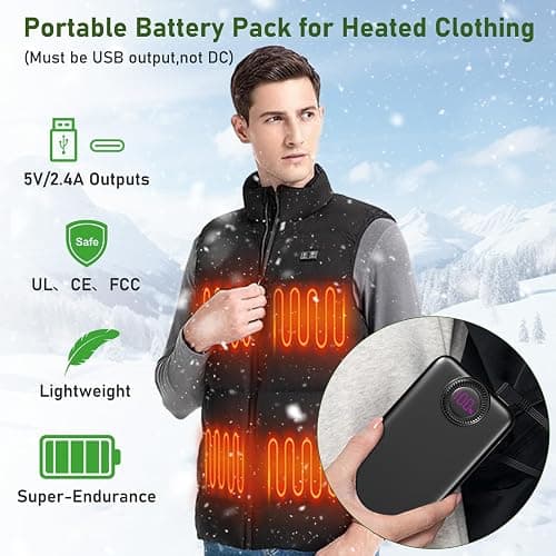 GrnOas.E Power Bank,10000mAh 22.5W Max Portable Charger Built in Cables，4 Outputs 2 Inputs External Phone Powerbank,5V/3A Fast Charging Travel Charger for iPhone Android iPad,(Pearl Black) thumbnail 4