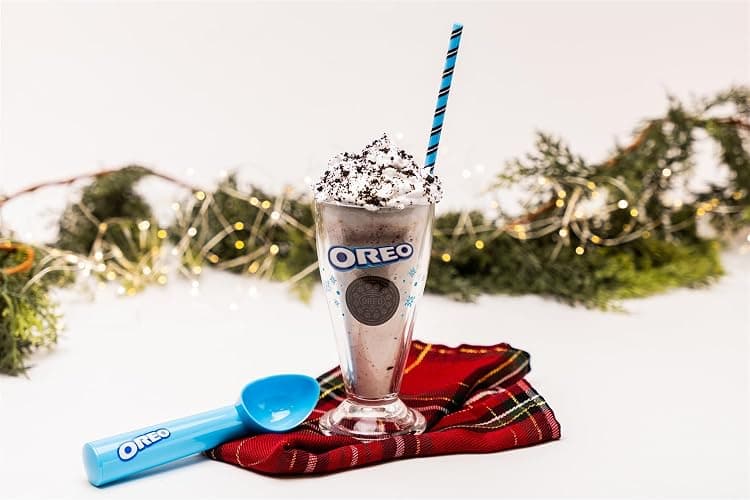 Oreo Milkshake Gift Set, Includes Cookie Pieces, 2 Glass Cups, 2 Straws & Ice Cream Scoop, White Elephant Idea, by Frankford Candy thumbnail 4