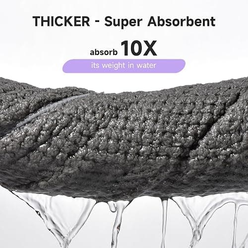 Umisleep 3 Pack Microfiber Hair Towel Wrap for Curly Hair, Super Absorbent Hair Drying Towel for Women, Kids, Hair Care Accessories, Hair Turban for Wet Hair (Grey, Camel, Brown) thumbnail 6