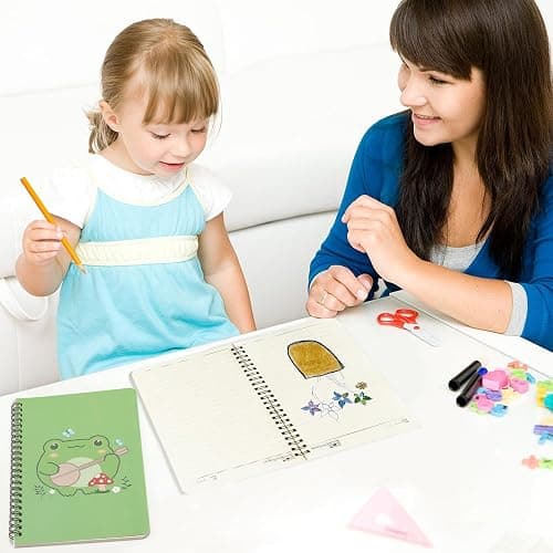 L1rabe 2 A5 Frog Spiral Notebooks Back to School Cute Frog Green College Ruled Hardbound Notebooks Exercise Book Diary Notepad Travel Journal for Kids Teens Students Girls Birthday Gift thumbnail 6