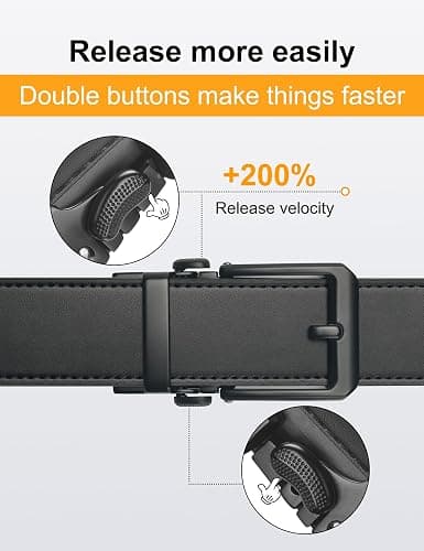 JUKMO 1.5" (38mm) Leather Ratchet Belt for Men in Gift Box thumbnail 4