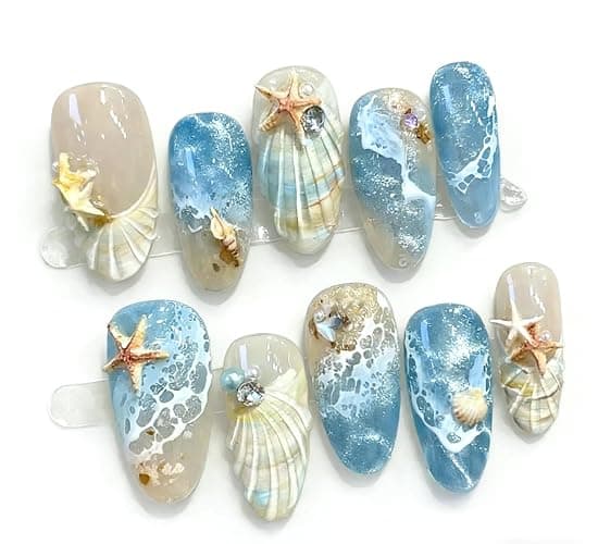 Thrivingbyday Mother's Day 30 Pieces Press On Nails Short with Nail Glue Reusable 3D Design Art Wearable Nails Full Coverage Nails (Colorful) thumbnail 5