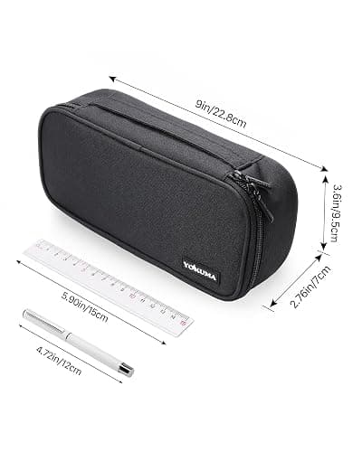 YOKUMA Pencil Case,Large Capacity Pencil Pouch,Aesthetic Zipper Pencil Box, Back to School Supplies for College Student Teen Adults,Travel Essentials,Electronic Cable Organize thumbnail 3