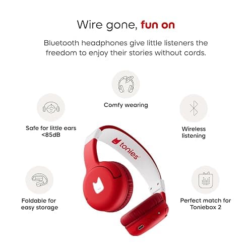 Tonies Bluetooth Headphones for Toniebox 2 - Sunset Red thumbnail 4