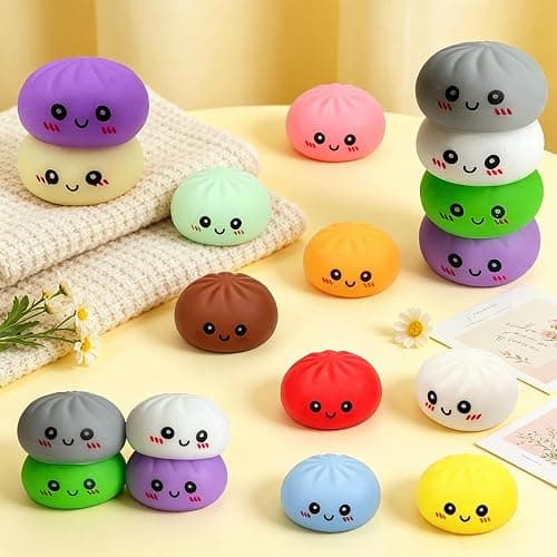 24PCS Dumpling Squishy Pack, 12 Colors 2 Each – Taba Squishies Kawaii Squishy Fidget Toys for Kids, Cute Squishy Dumpling Stress Relief Party Favors Birthday Gifts thumbnail 6