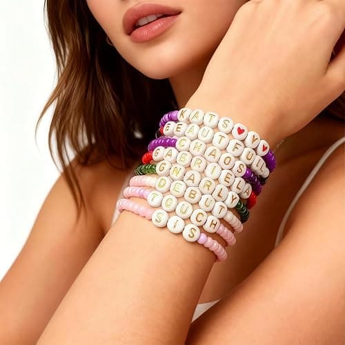 8PCS Katseye Concert Merch Inspired Friendship Bracelet, K-Pop Style Beaded Unisex Jewelry for Costume & Fan Events, Matching Accessory for Katseye Lightstick & Hoodie, Gift for Valentine's Day and thumbnail 2
