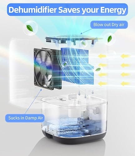 Dehumidifier, 35 OZ Small Dehumidifiers for Bedroom for Home, Quiet with Auto Shut Off, Dehumidifiers for Bedroom (280 sq. ft), Bathroom, RV, Closet, Grey thumbnail 2