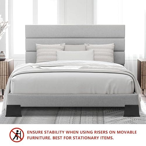 HANIHUA 4 Pack Bed Risers 6 inch Heavy Duty, Oversized Furniture Risers, Extra Wide Bed Lifts Risers for Table, Sofa, Dorm Twin XL, Couch, Desk, Bed Frame Risers Supports Up to 6,500 Lbs thumbnail 4