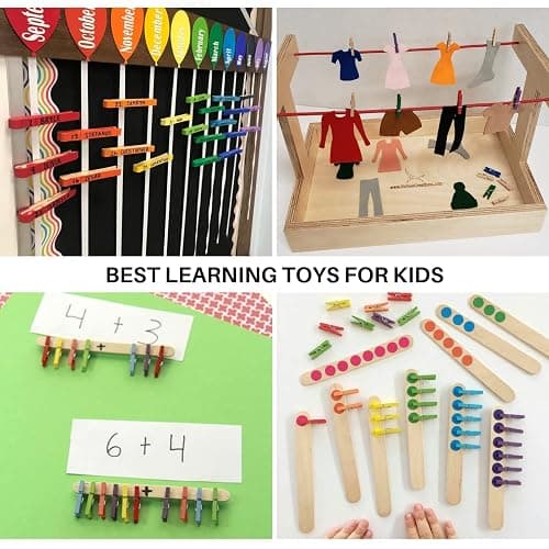 LOTIMOYIA Mini Clothes Pins 200 Pcs - 1" Wooden Clothespins with 11FT Jute Twine,Small Clothes Pins for Photos, Crafts, Home Decor & Art Projects, Reusable Multi-Purpose Clothespins for DIY Projects thumbnail 7