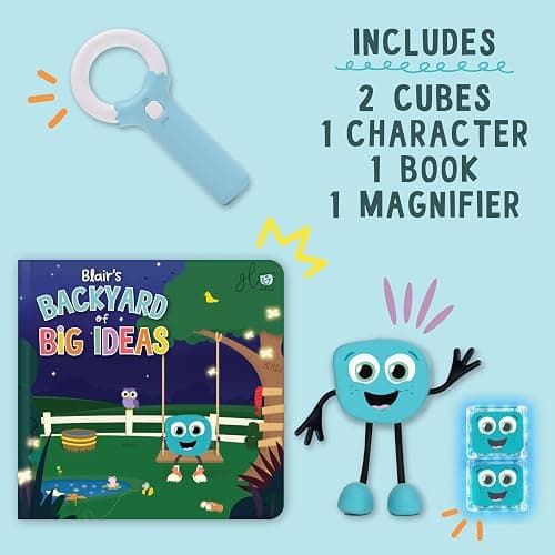 Glo Pals Light Up Bundle Bath Toy, Book, 2 Light Cubes & 1 Magic Magnifier | Water-Activated Light-Up Blair Character & Cubes Bath & Pool Toys, Interactive Book With Magic Magnifier, Batteries Included thumbnail 2