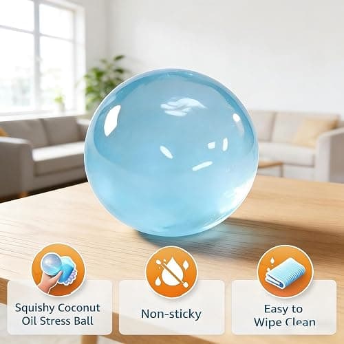 Coconut Oil Scented Squishy Ball – Super Soft, Stretchy Fidget Toy for Anxiety Relief,Squeeze the Stress Away(Blue+Pink) thumbnail 7