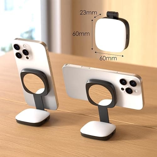 Magnetic Selfie Light Compatible with MagSafe for iPhone – Rechargeable LED Fill Light with Mirror, CRI≥95, 5 Color Temps, Foldable Ring Light thumbnail 7