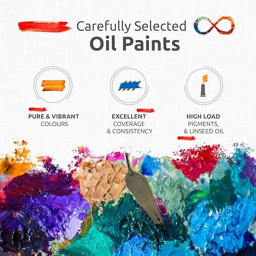 Professional Oil Paint Set - 8 x Large 50ml Tubes - Non Toxic Oil Paints for Artists, Eco-Friendly. Lightfast Oil Colors with Exceptional Pigment Load - Impressionist Palette by ZenART thumbnail 4