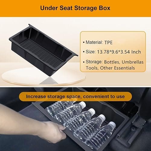 BANKKY Center Console Organizer Tray 5PCS for Tesla Model Y Accessories 2024-2020(Not Fit 2024 2025 Model Y Juniper) Armrest Storage Tray, Hidden Storage Box, Cup Holder Insert, Under Seat Storage Box thumbnail 7