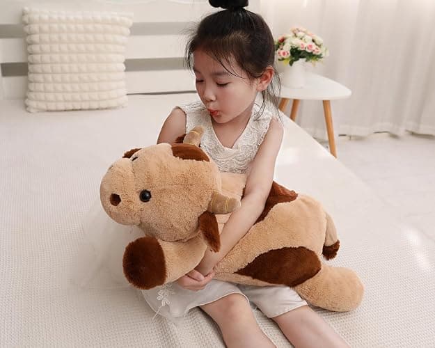 YESGIRL 25.6 inch 5 lbs Cow Weighted Stuffed Animals, Large Weighted Plush Animal, Cute Plush Toy Pillow, Soft Kawaii Plushie Gifts for Adults, Kids, Boys and Girls thumbnail 2