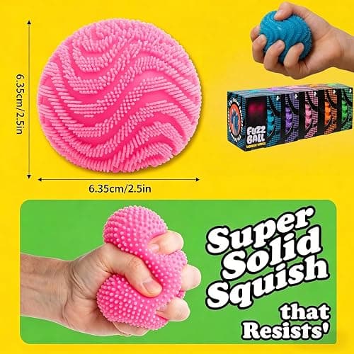 Fuzz Ball Squishy, Stress Balls for Adults Slow Rise Squishies Soft Sensory Squeeze Super Solid Squish Soft Moldable Fidgets Squishy Relief Fidget Sensory for Anxiety Calming (Blue, One Piece) thumbnail 3