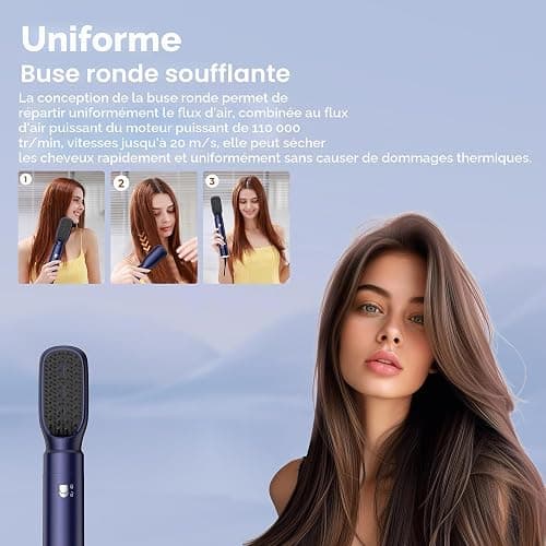 Air Styler Brush 6 en 1 Hair Air Brush Brosse Chauffante Brushing Sèche-Cheveux 6 en 1 Brosse Soufflante Airstyler Boucleur a Cheveux à Air Brosse à Lissante Ensemble Airbrush Coiffure Femmes thumbnail 6