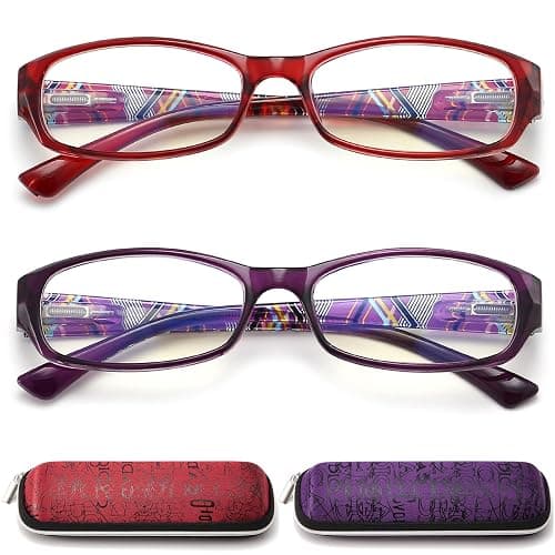 RaoOG Blue Light Blocking Glasses for Womens - 2 Pairs Lightweight Computer Eyeglass Anti-blue Glare Blue Screen Quality Glasses - Image 1