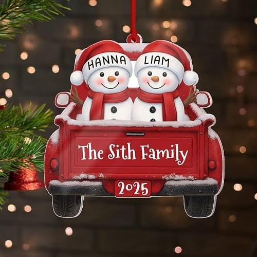 Personalized Christmas Ornaments 2025 Family of 2/3/4/5/6/7/8/9/10 Custom Snowman Ornament with Names and Year, for Family of 2/3/4/5/6/7/8/9/10 Members, Custom Ornament Xmas Gift Idea thumbnail 6