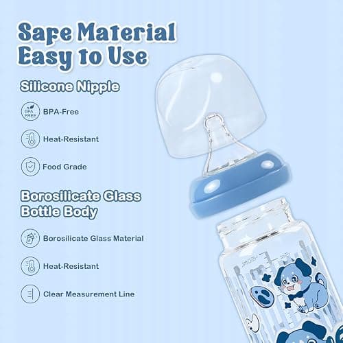 LittleForBig Adult Glass Feeding Bottle Ultra Printed Specialty Oversized Little Blue Pattern thumbnail 5