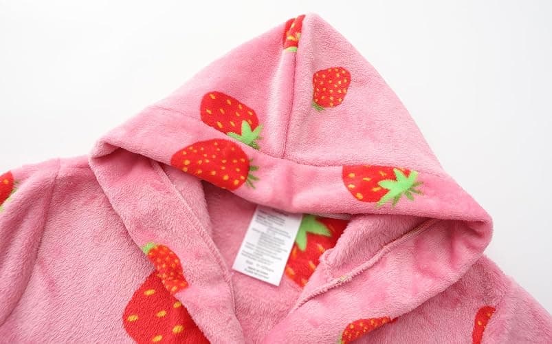 FunnyPaja Girls Soft Fleece Robes Plush Hooded Bathrobes Sleepwear for Kids 2-16 Years thumbnail 3